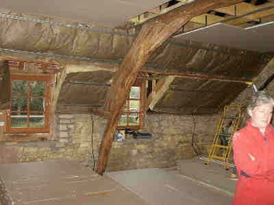 plasterboard wall framework and insulation
